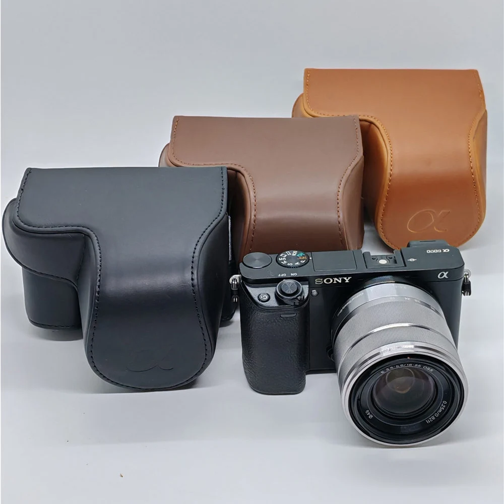SONY α6300 ミラーレスカメラ本体、16-50mmレンズ、カメラケース付 Pu レザーカメラバッグケースソニー A6300 A6400 A6000 A6100 16