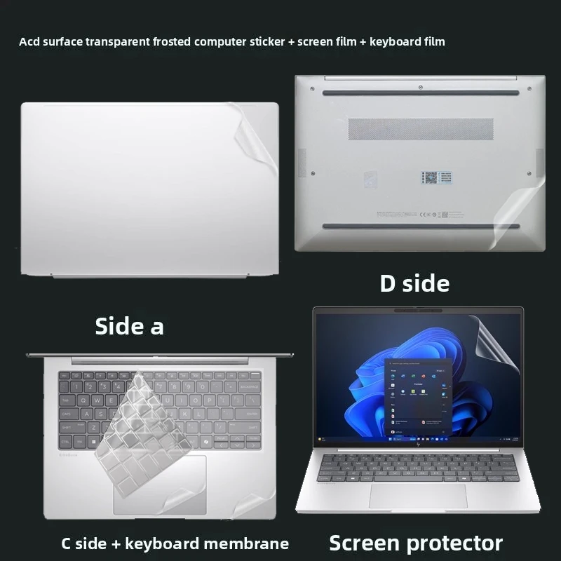 14인치 HP EliteBook X Flip G1i /Ultra G1i 노트북 X360 1040 G11용 투명 반투명 바디 스티커, 쉽게 자를 수 있는 보호 필름.
