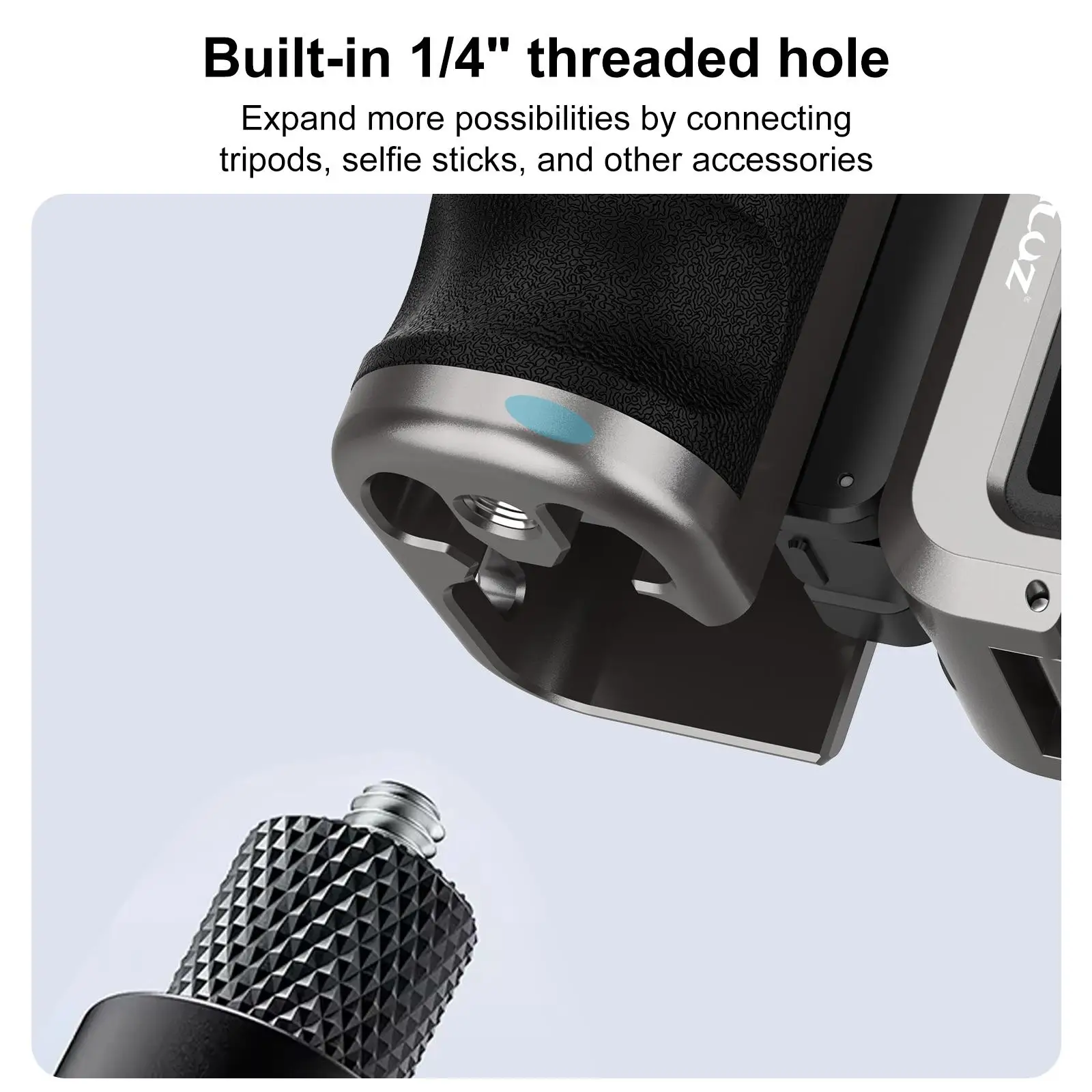 For DJI Osmo Action 5 Pro / 4 / 3 PULUZ Metal Camera Cage Expansion Adapter with Handle Grip