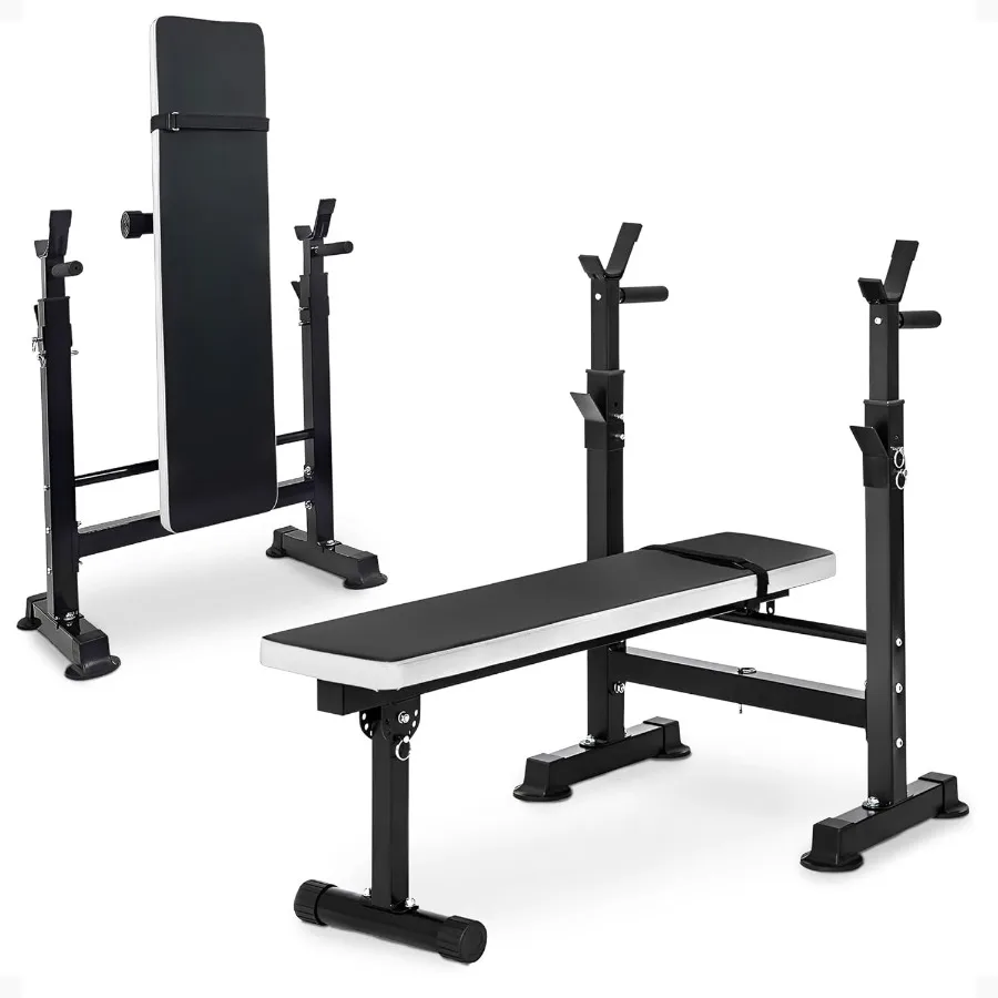 Foldable Weight Bench with Rack 1