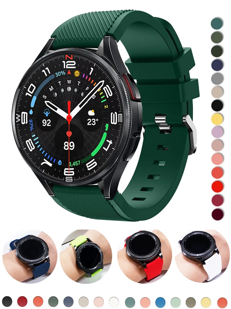 Silicone Sports Watch Band, 20mm/22mm Adjustable Strap Bracelet