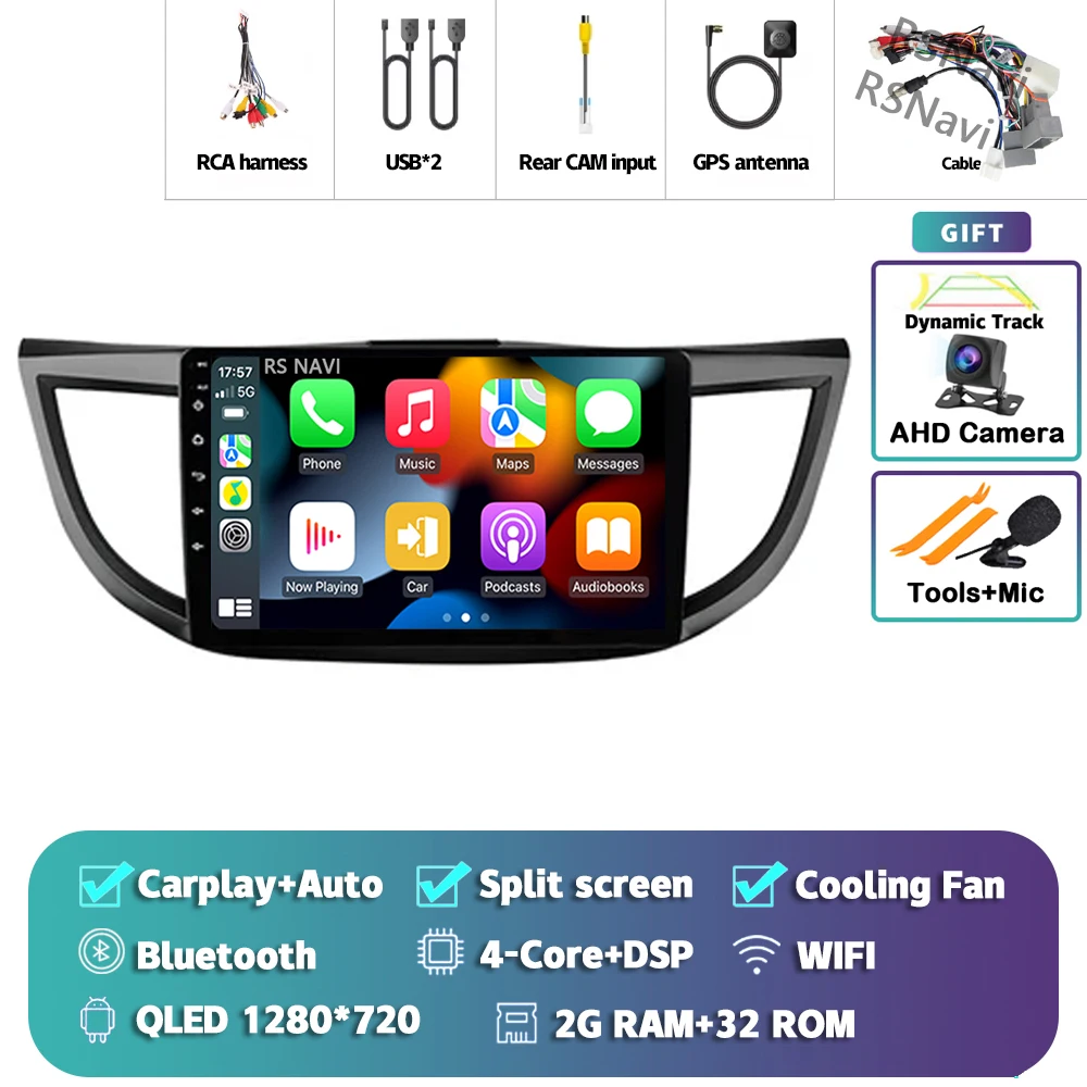 4G 64G] Android 15 Car Radio Stereo For Honda CRV 2012-2016, Wireless Carplay Android Auto, 9 Inch IPS Touch Screen Car Radio Bluetooth GPS SWC FM RDS 5G WiFi DSP Free AHD - View #5