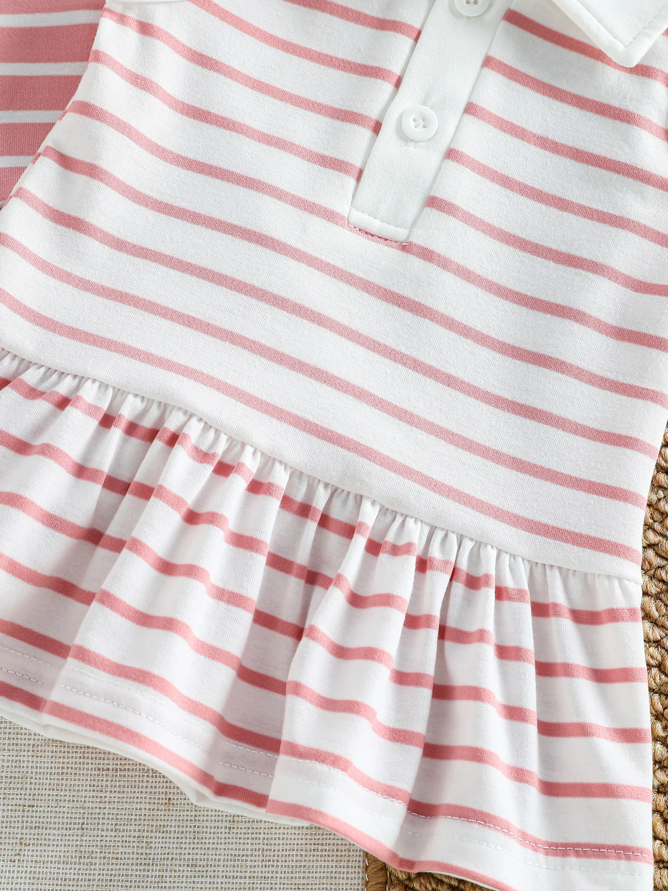 Baby Girl Striped Polo Dress Set 6