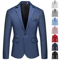 2023 Autumn New Blazer Men's Fashion Casual Suit Coat Men's Wedding Dress Jacket Casual Fit Formal Evening Dress Men's Clothing