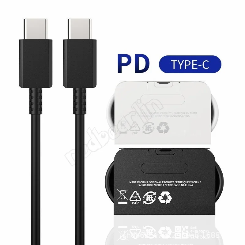 

50pcs For Samsung S21 S20 Plus Cable Fast Charge Type C To Type C PD Quick Charging Cable Wire For Galaxy A71 A72 A82 Note 20
