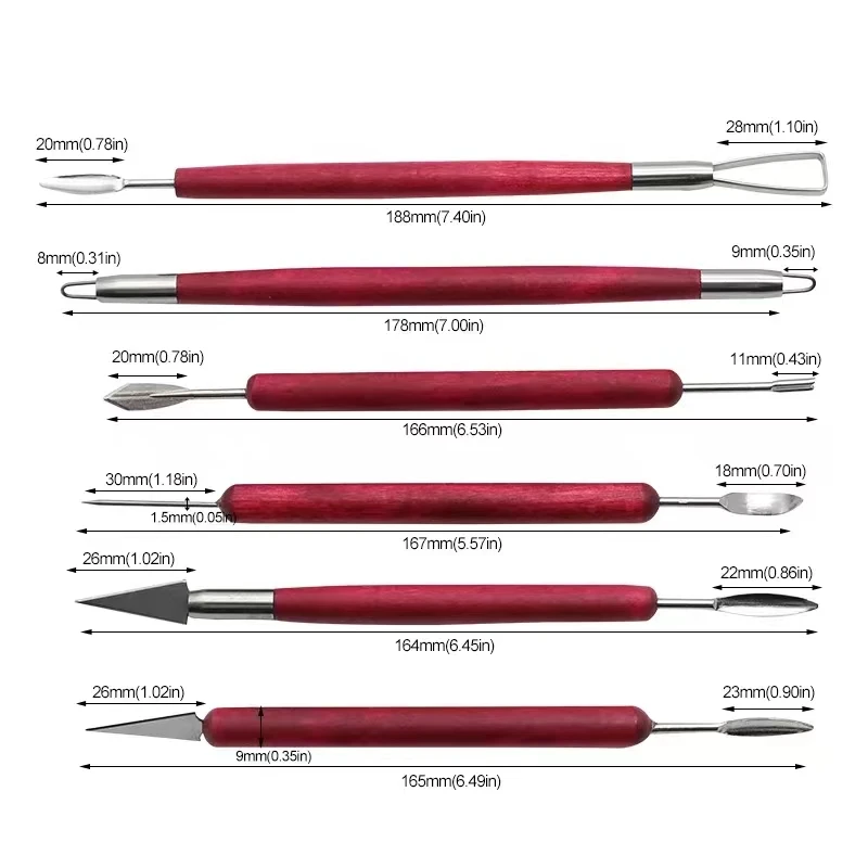 طقم أدوات نحت الطين تصنعها بنفسك ، فخار شمع ، سيرا...