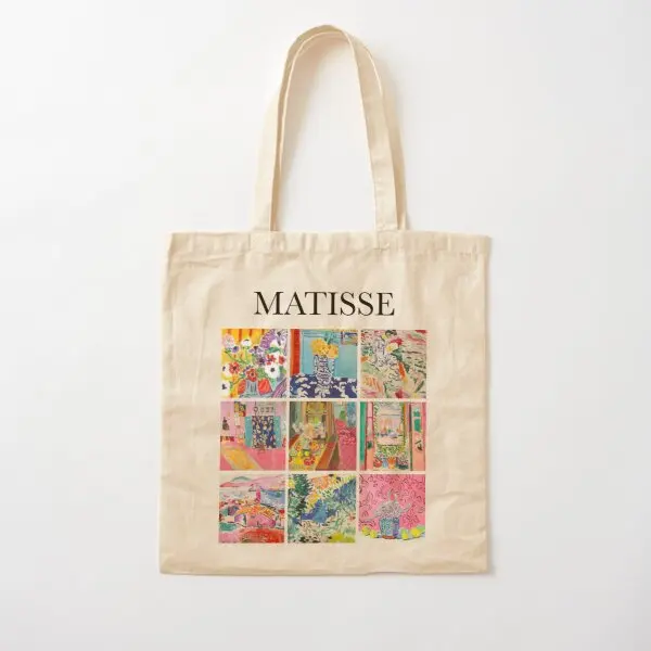 

Matisse Collage Cotton Canvas Bag Grocery Casual Printed Fabric Tote Unisex Reusable Shopper Travel Designer Ladies Handbag