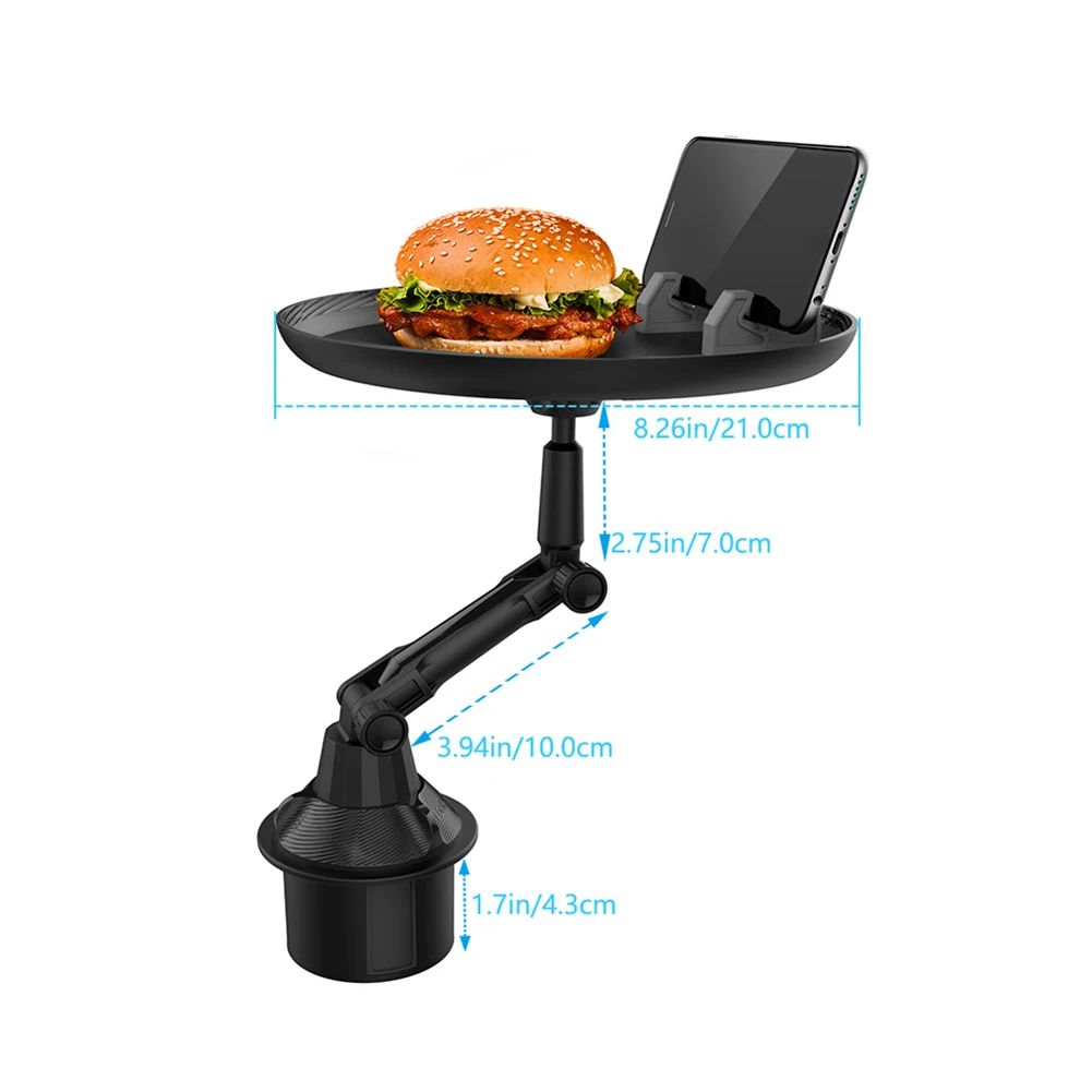 2 in 1 Car Mobile Phone Cup Holder Tray Auto Vehicle Rotary Food Table Bracket SUV Truck Interior Storage Replacement 