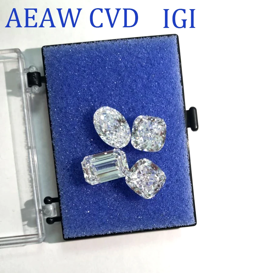 Cuscino Aeaw Emerald Oval Lab Grown Diamonds Cvd Loose Diamond Ef Color Vs Ex Vg 2-5.64Ct Certificato Igi