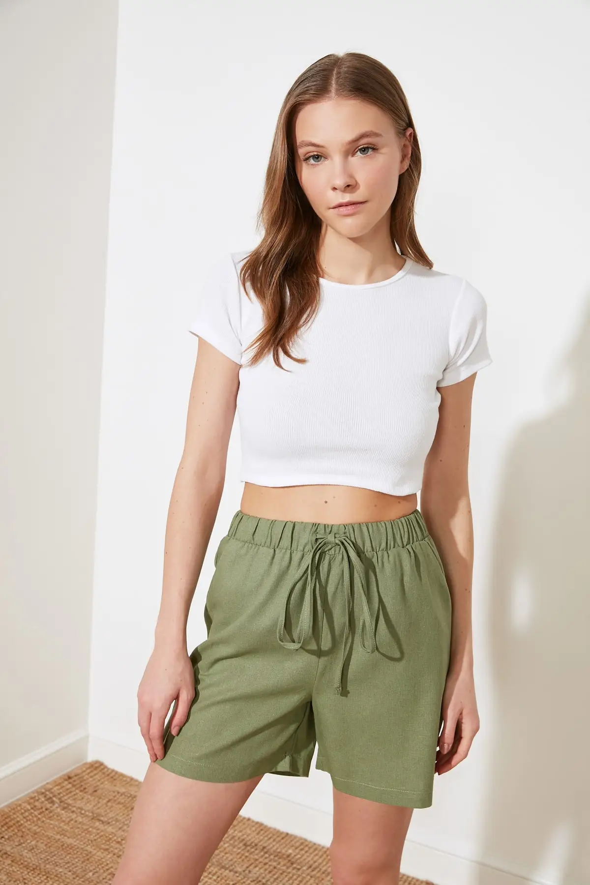 Trendyol Gusset Shorts Bermuda Twoss21sr0191 & 1 High Quality Moda Feminina