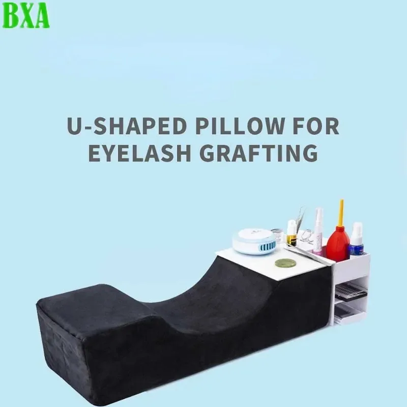 Neck Support Lash Pillow Eyelash Soft Pillow Grafting Eyelashes Memory Foam Eyelash Extension Pillow with Pocket Makeup Salon