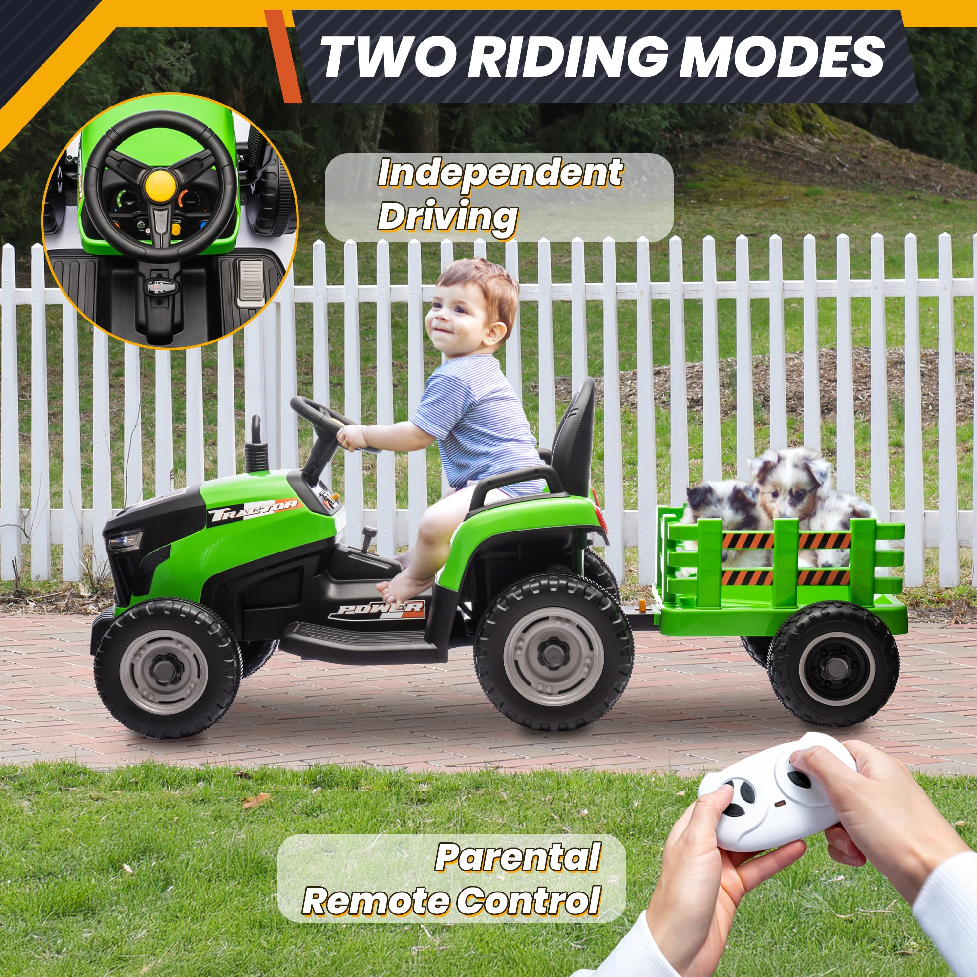 24V Electric Ride-On Tractor Truck for Kids