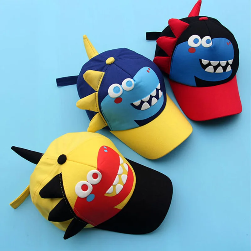 Cute Dinosaur Baseball Hat Fashion Children Peaked Cap Cartoon Kids Duck Tongue Caps 2-8Year Boys Girls Baby Sunshade Visors 3