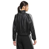 Nouvelle veste coupe-vent Adidas pour femme 2026, noire et argentée, tissée, coupe ample, décontractée, sportive, KS0039 4