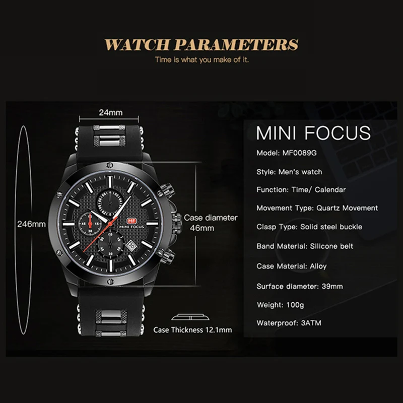 Fashion Men's	Watches Original Luxury Brand Quartz Wristwatches Military Chronograph Clock Waterproof Sports	Watch Reloj Hombre