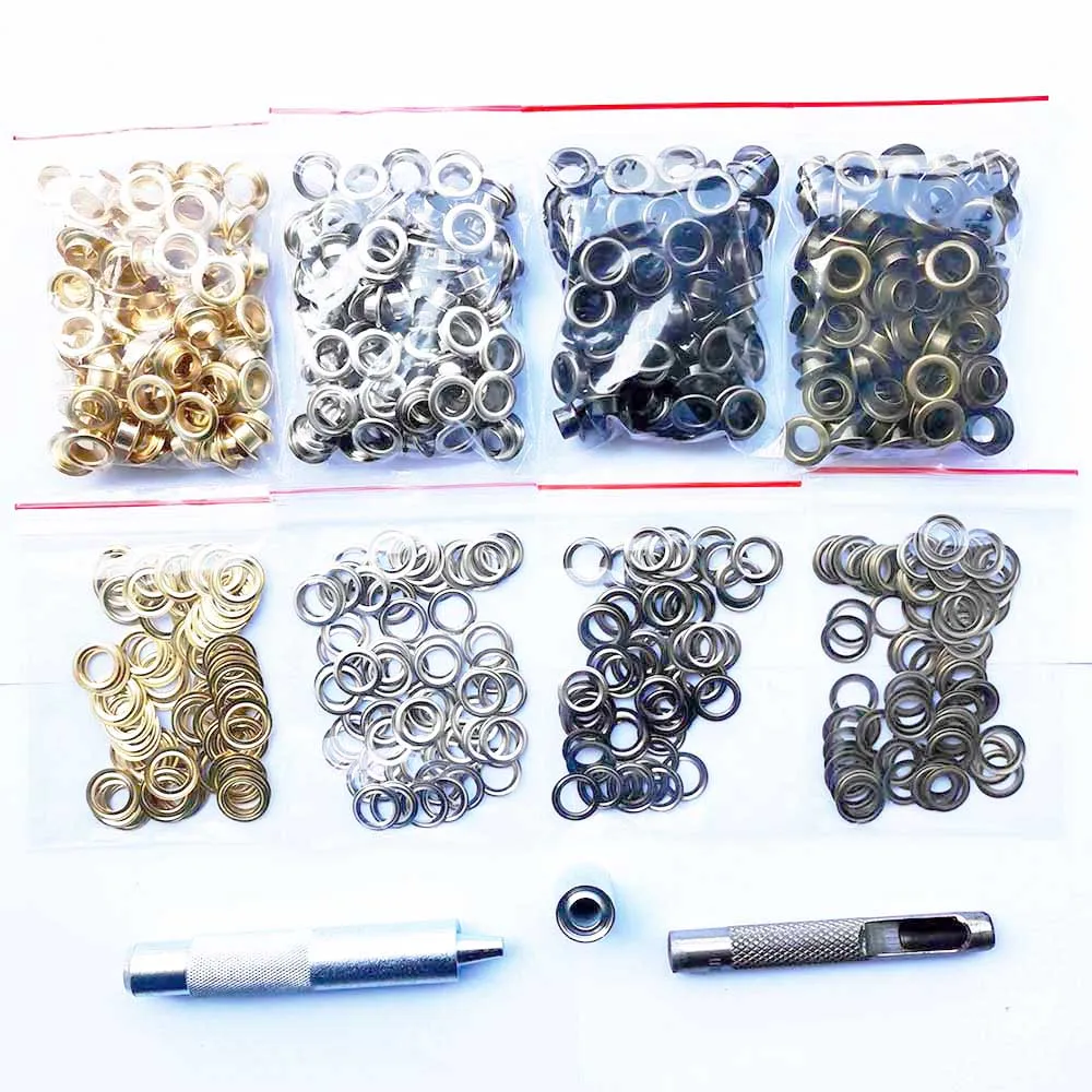 Eyelet Metal Grommet Punch Installer Tool Set for Belt Clothes Canvas Curtains Shoes Tent 100sets