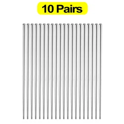 Stainless Steel Non-Slip Reusable Chopsticks (10 Pairs)