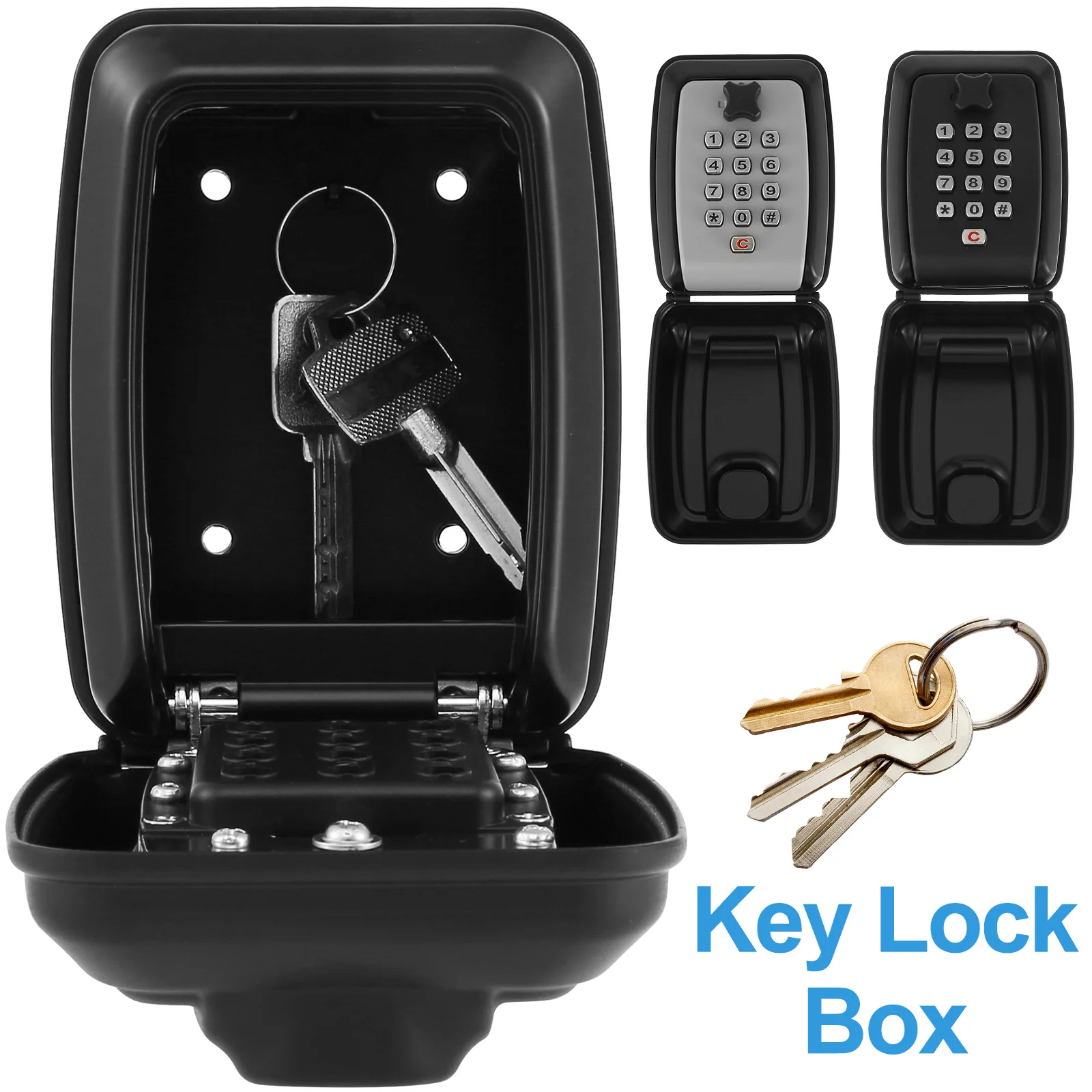 

New Key Safe Box for Outside Wall Mounted Combination Lock Key Organizer Resettable Code 12 Digit Combination Key Storage Box