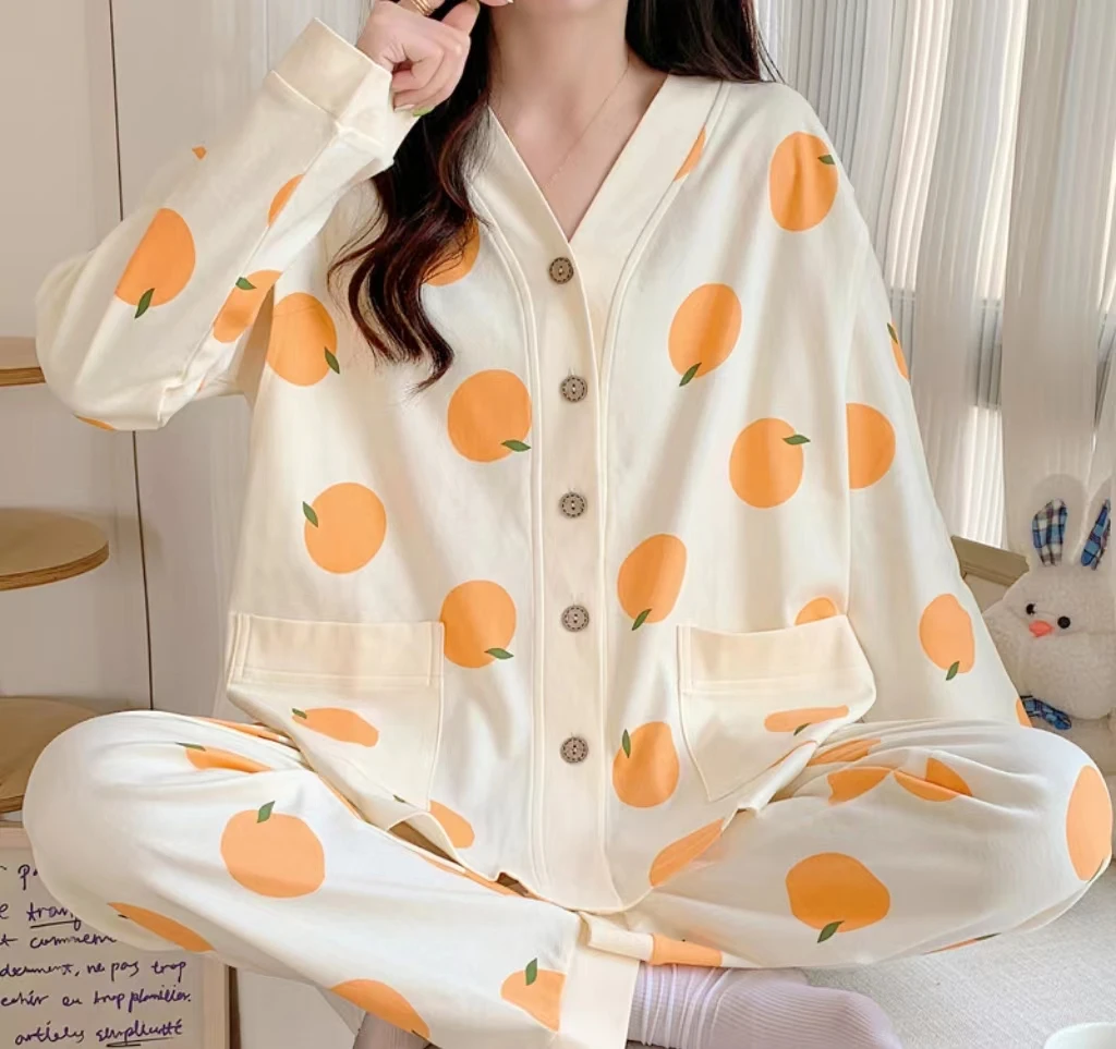 Maternity Pajamas Homewear Suit Nursing Pajamas Moon Clothes Spring and Autumn Cotton Monthly Clothing Summer Nursing Clothes 4