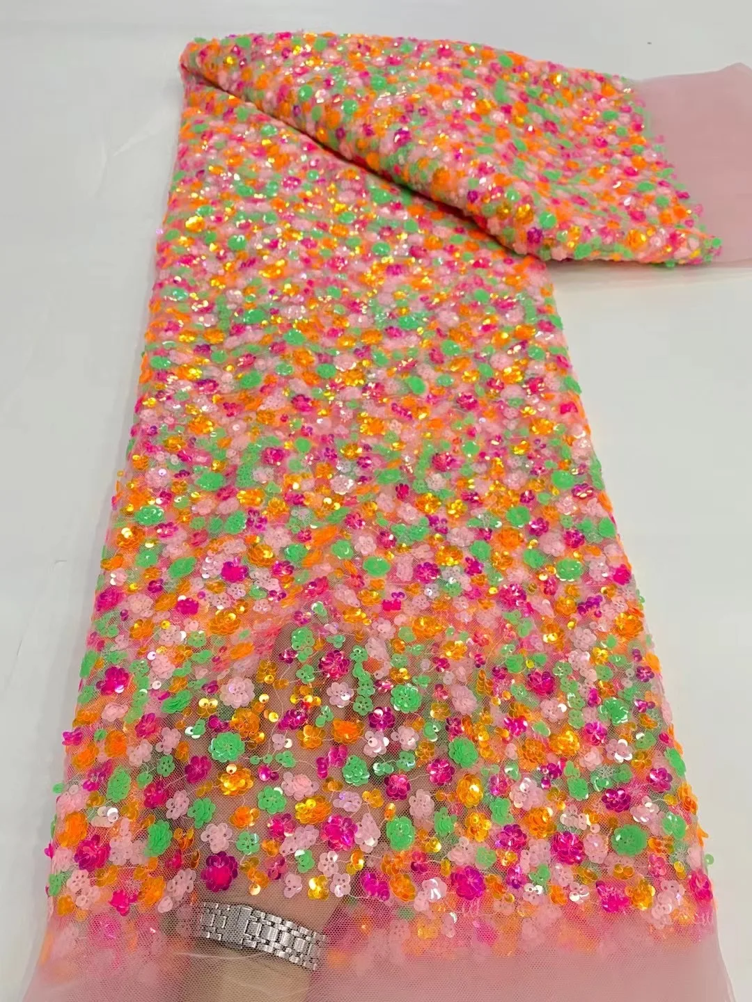 

2023 нигерийская Высококачественная Роскошная Тюлевая кружевная ткань, кружевные африканские кружевные ткани ручной работы с блестками, кружевная ткань для женского свадебного платья