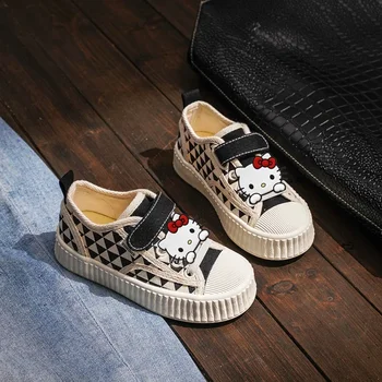 Sanrio New Spring Fall Boys Board Shoes  hello kitty children Canvas Casual Shoes Girls Student Sneakers