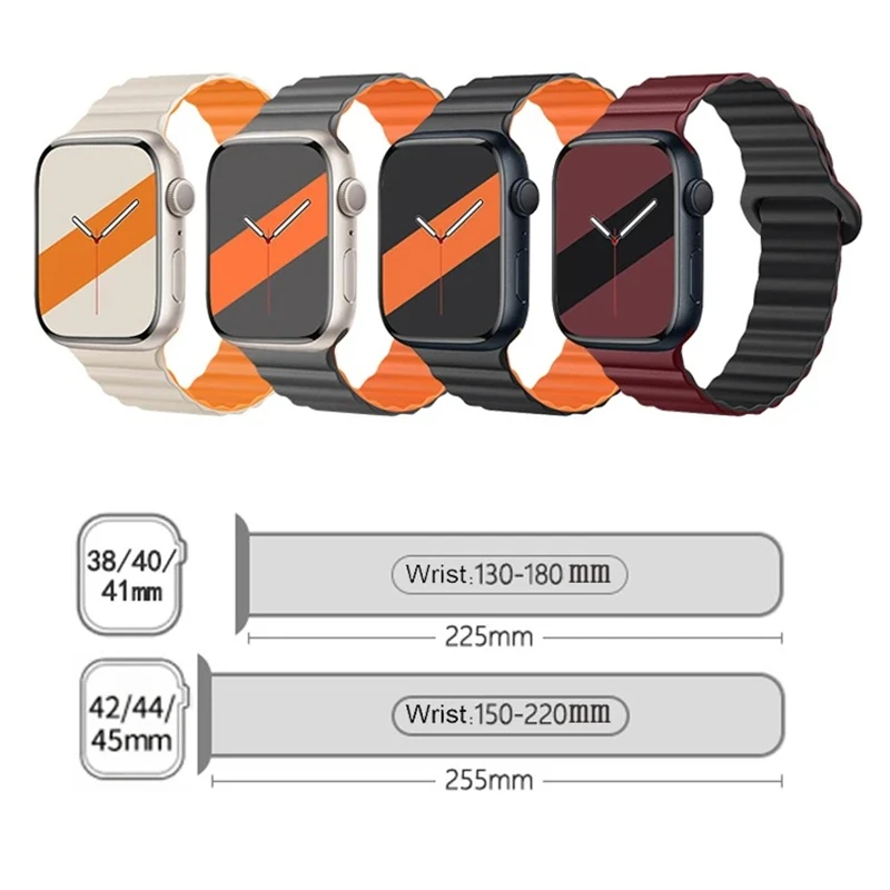실리콘 루프 마그네틱 스트랩 애플 워치 밴드용 44mm 40mm 45mm 49mm 41mm 38mm 42mm 팔찌 아이워치 시리즈 8 3 5 4 SE 6 7 울트라