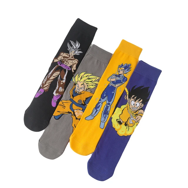 Dragon ball son goku anime meias dos homens dos desenhos animados hip hop  imprimir skate meias personalidade casual algodão meia longa respirável -  AliExpress