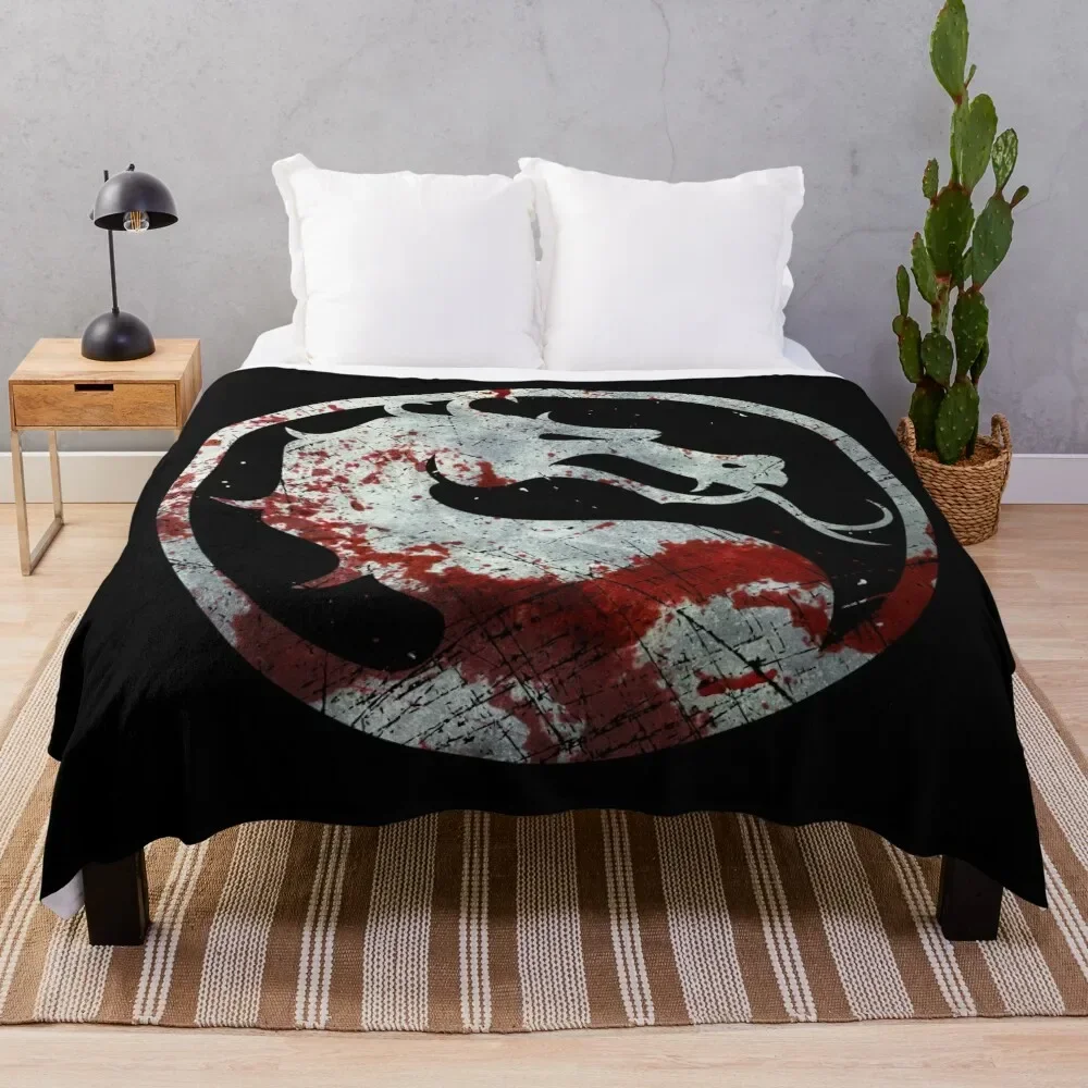 

Mortal Kombat - Vintage Silver Throw Blanket Luxury Designer Bed covers Tourist Blankets