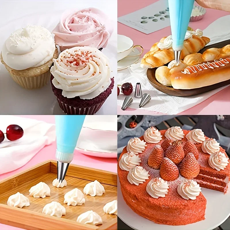 Cake Decorating Nozzle Baking Kit 32 Unique Piping Tips Couplers Flower Nails DIY Cake Set Bakers Kitchen Gadgets 38PCS