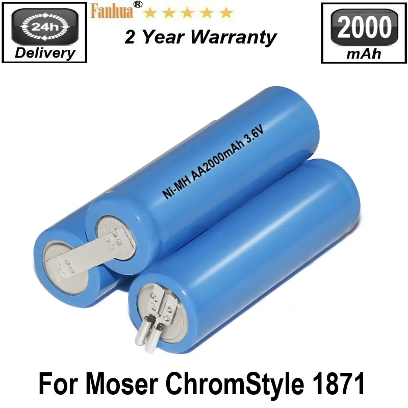 

Fanhua 3.6V 2000mAh Replacement Battery for Moser Wella Academy ChromStyle 1871 Super Cordless 1872 Clipper 1871-7590