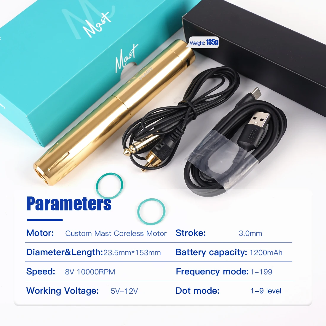 MAST Y22 タトゥーマシン 黒 アートメイク☆マシン☆Mast Tour