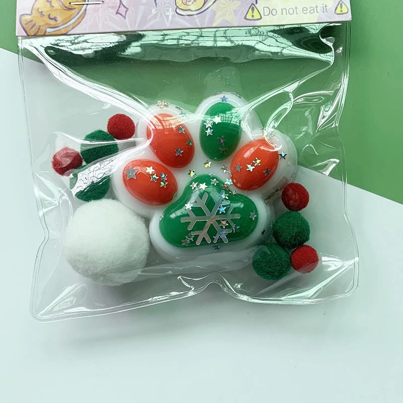 1Pcs Soft TPR Solid Christmas Cat Claw Toys Slow Rebound Decompression Toy Reduce Stress Kids Toys Gifts