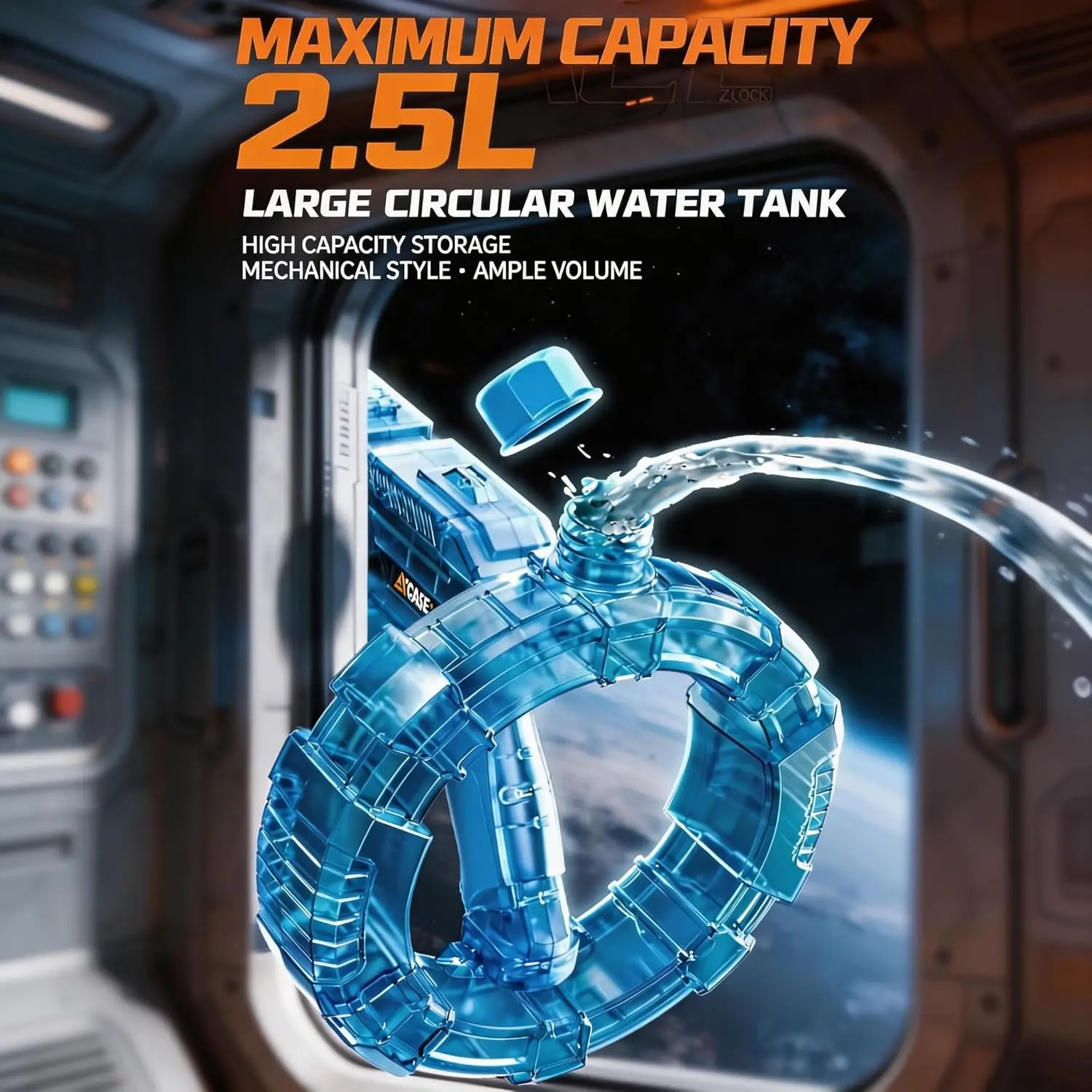 스페이스 전기 물총 대용량 펄스 연속 물 분사 장난감 여름 어린이 해변 수영장 게임 선물