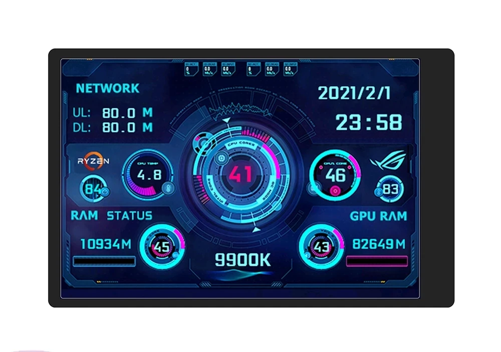 3.5 Inch IPS Type C Secondary Screen for Computer CPU GPU RAM HDD Dislay 328*480 USB LCD Monitor for Freely AIDA64 Windows 10 11 computer secondary screen