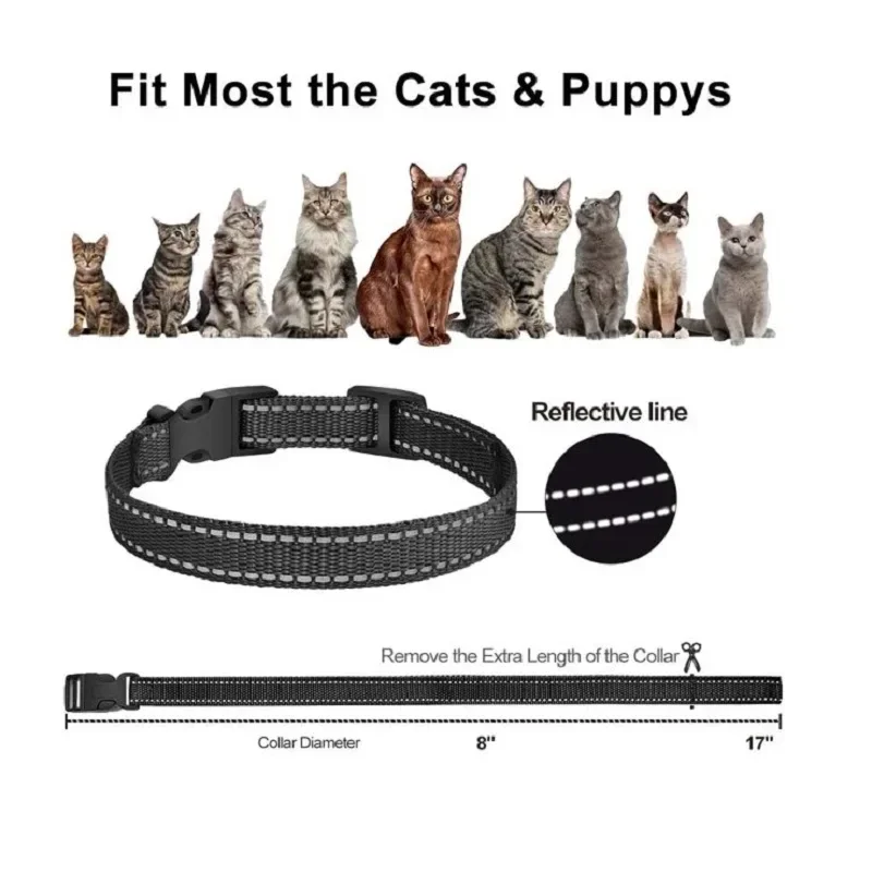 Anti-Meow Cat Training Collar,No Shock Cat Anti Meow Collar With Remote,Waterproof& Rechargeable Stop Meowing Barking Collar