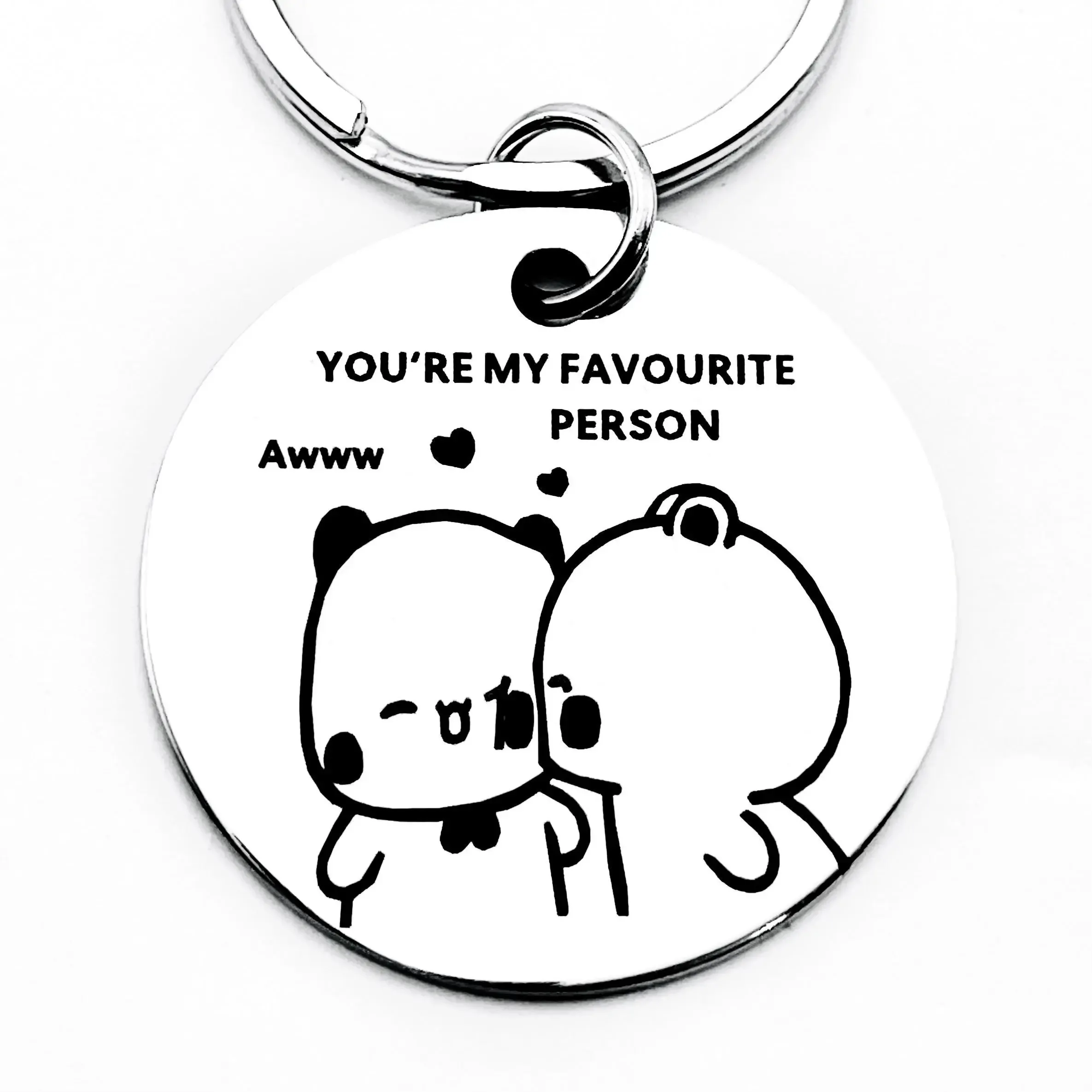 Love Bear Stainless Steel Keychain - Perfect Gift for Couples, Fashionable and Elegant Pendant Accessory