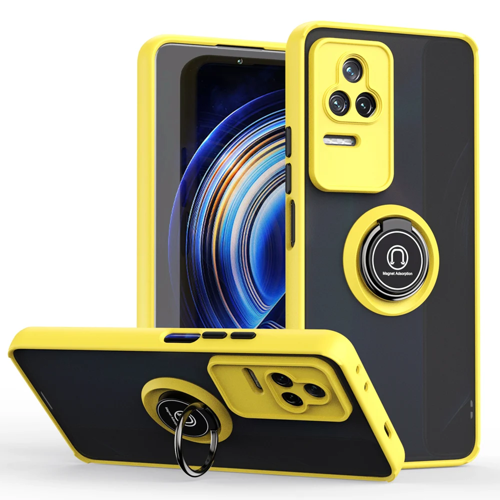 KEYSION Fashion Matte Hülle für POCO F4 GT 5G Transparenter Ringständer Stoßfeste Handyhülle für Xiaomi Redmi K50 Gaming K_voghion.com