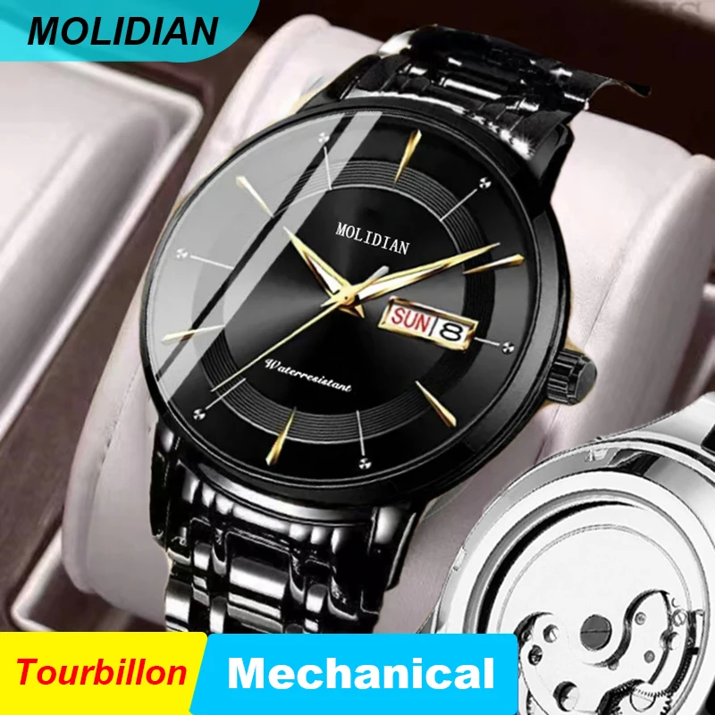 MOLIDIA Official Original Tourbillon Men's Watch Business Waterproof Night Light Fashion Fashion Mechanical Watch