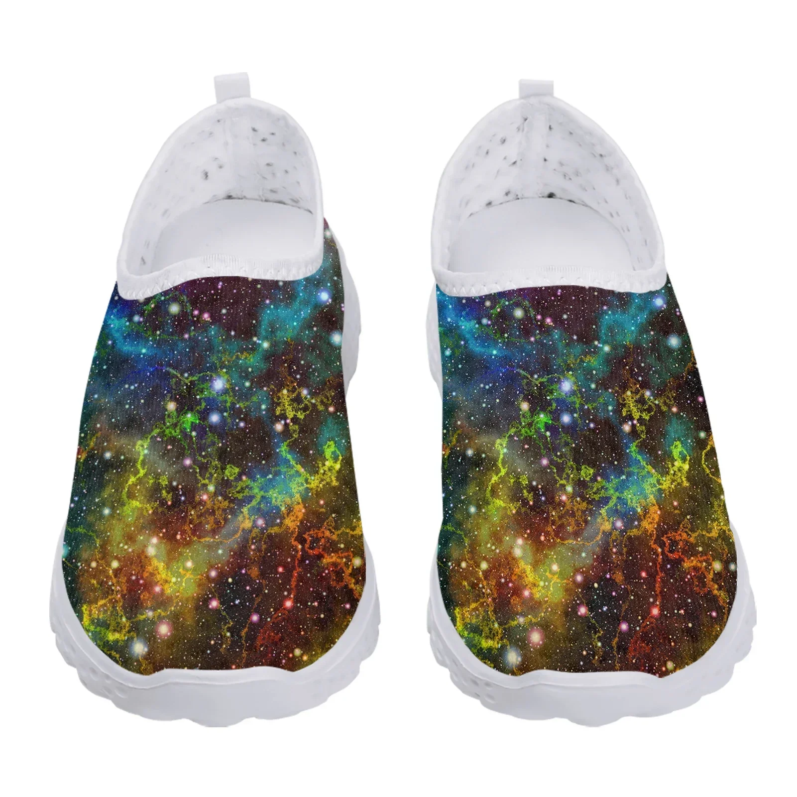 Fashion Iridescent Starry Sky Design Lightweight Breathable Shoes Comfortable Flat Walking Running Shoes Zapatos