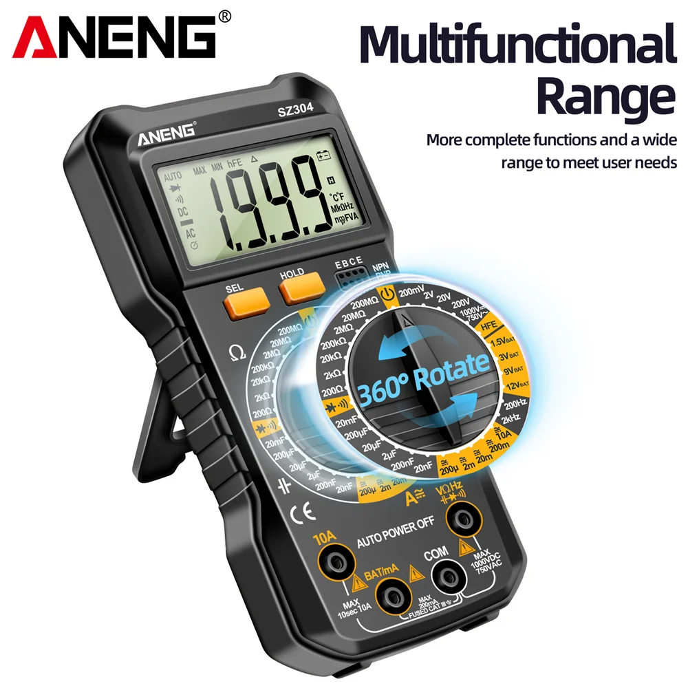 ANENG SZ304 Digital Multimete True RMS Handheld Multifunction High  Precision Tester NCV AC/DC Votage Current Resistance Ohm Tool - AliExpress