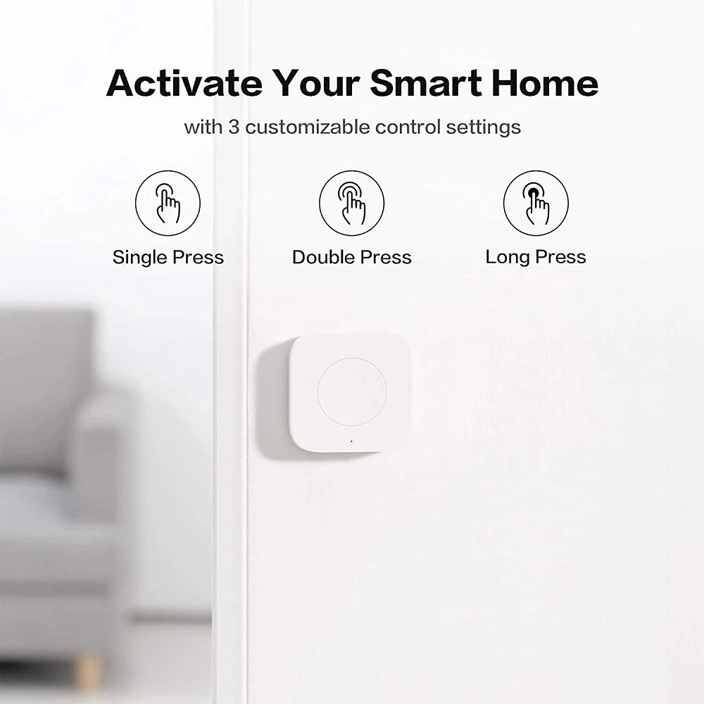 Aqara wireless mini switch Zigbee connection 3-way control button for smart home devices compatible for Mi Home APP smart switch wireless remote controller smart button pusher smart universal remote control bluetooth voice remote control