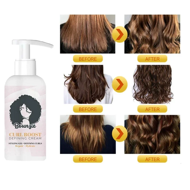 50ml Curl Cream Moisturizing Long Lasting Repair Curling Hair Care Elastin Boost Instant Effect Drying Frizz Control Hair Style