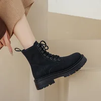 Crestar Women's Fashion Boots Retro Leather Ankle Boots Women Luxury Soft Sole Short Boots New Platform Non-slip Round Toe Boots - Image 6