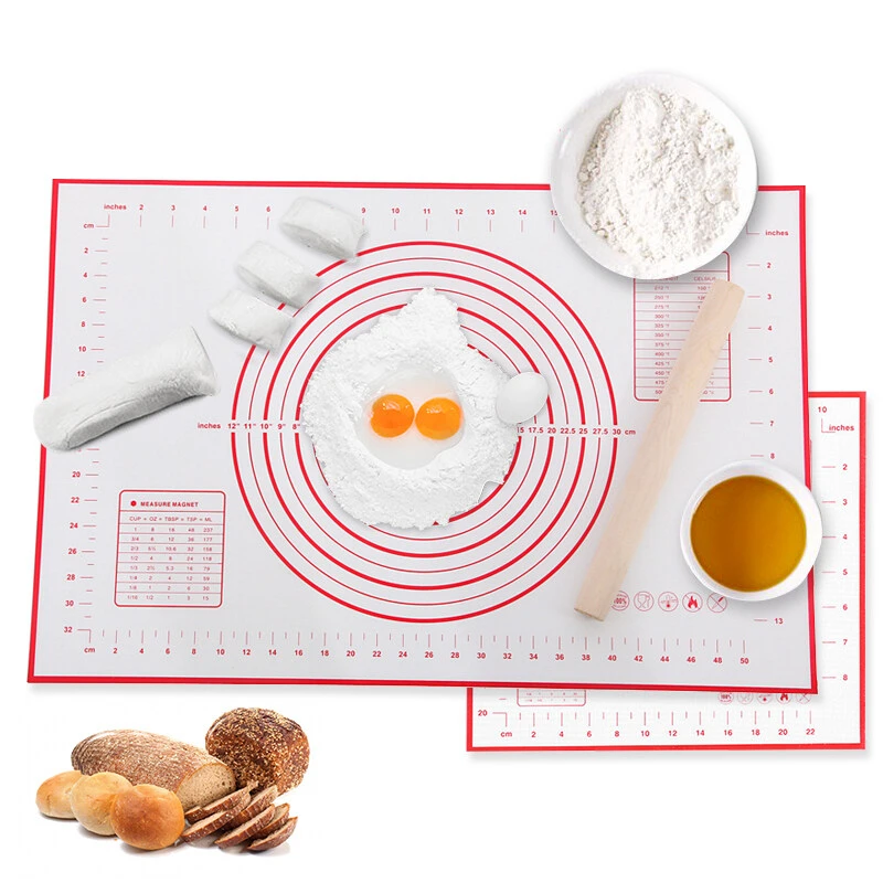 

Rolling Dough Mat Silicone Non-stick Baking Mat with Scale Non-slip Large Kneading Pad Heat-resistant Pastry Oven Liner