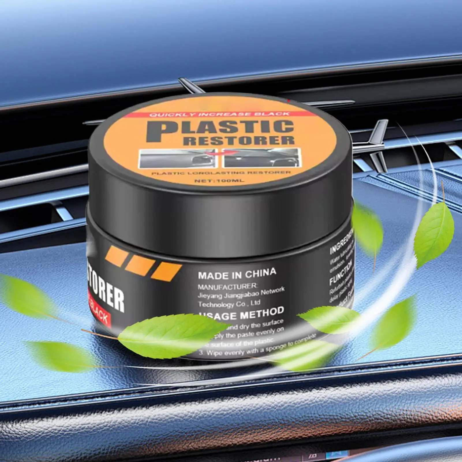 Car Interior Detailing Cream Auto Detailing Leather Renewal Wax Vehicle Polish Restoration Cleaner for Dashboard Rim Door Panels