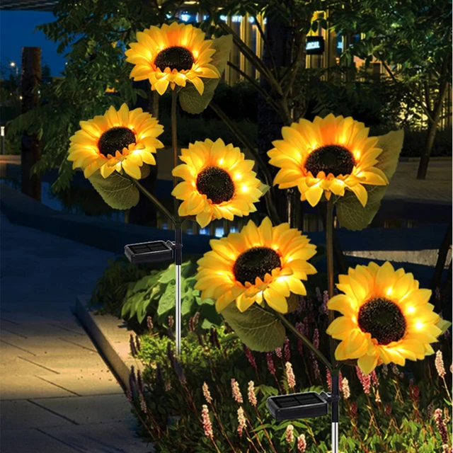 LED Solar Sonnenblumen Blumen licht nach Hause dekorative Blumen lichter  Garten dekoration Rasen lampe wasserdichtes Landschafts licht - AliExpress
