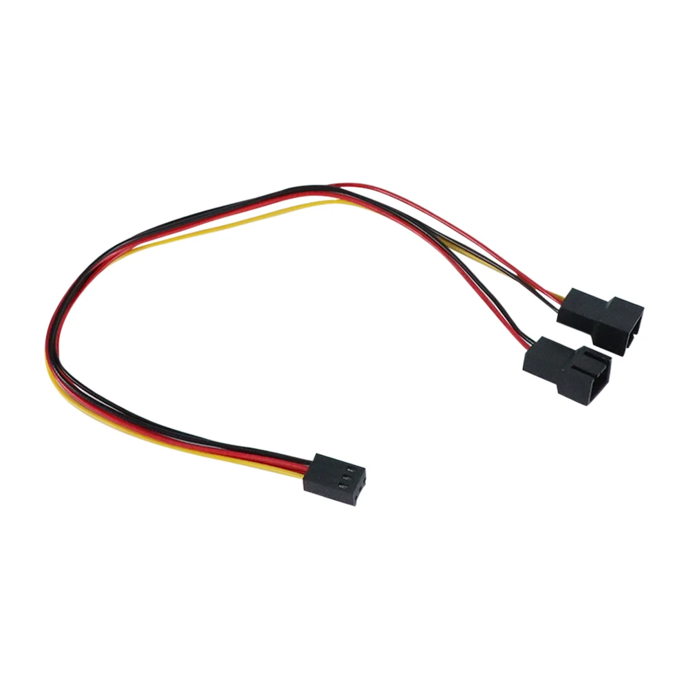 3 Pin 2 in 1 Wire Female to 2 Male Terminal Y Cable Splitter Power Supply Extension Cable for PC Fan cooling CPU GPU Cooler