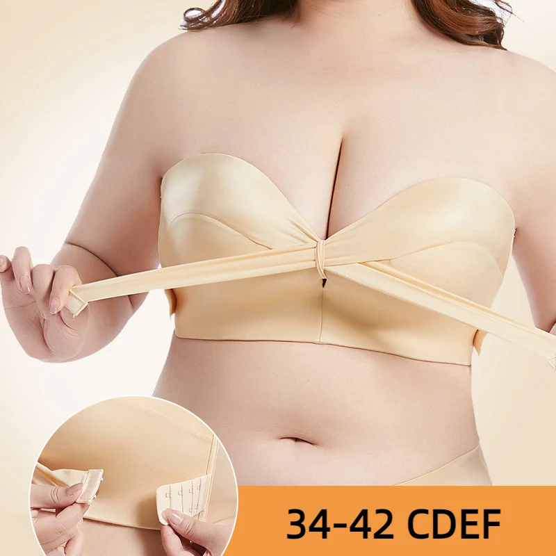 

Женский бюстгальтер-невидимка без бретелек, большие размеры