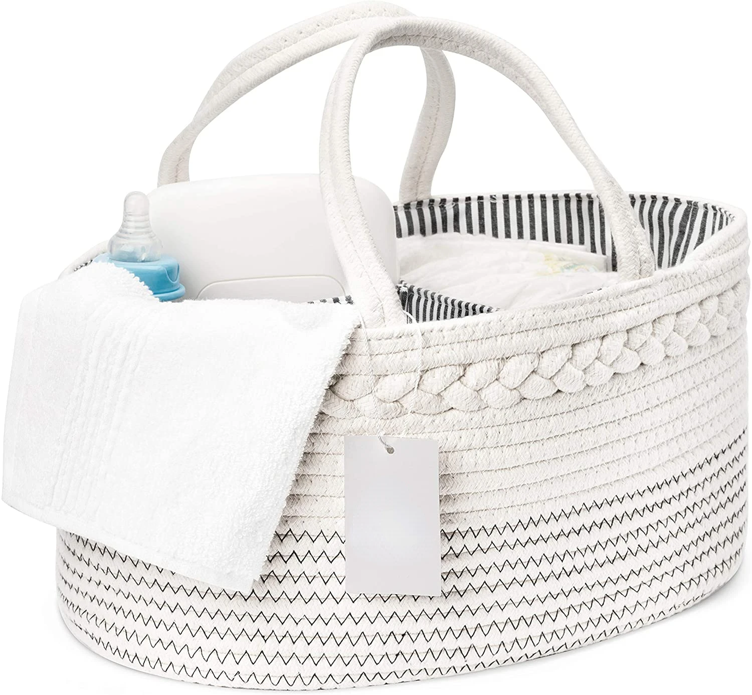 Portable Baby Basket Carrier Nordic Cotton Rope Woven Crib Newborn Sleeping Bed Cradle