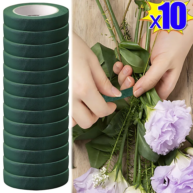 

10/1Rolls Self-adhesive Bouquet Floral Stem Tape Artificial Flower Stamen Wrapping Florist Green Tapes DIY Flower Supplies